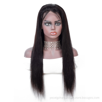 Pre Plucked Natural Hairline Straight Cambodian Human Hair Wigs Lace Frontal Transparent 13X4 13X6 Lace Wig Wholesale For Women